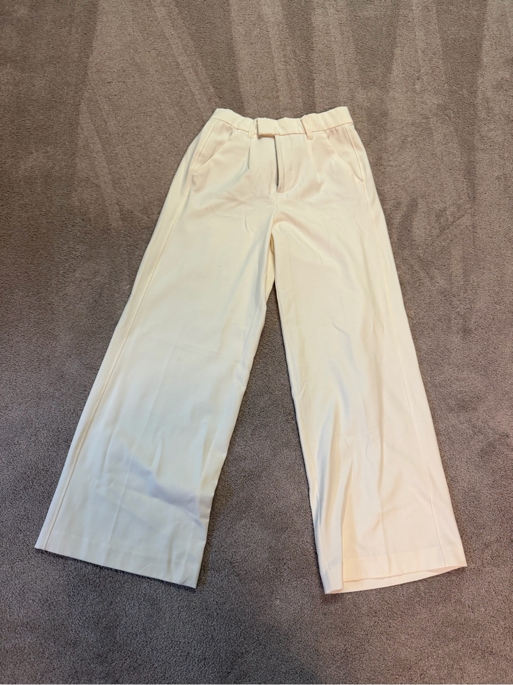 Women's Cream Wide-Leg Dress Pants